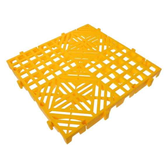 WEAVILUX Durable Yellow Interlocking Drainage Garage Mat for Car Wash with Easy Installation