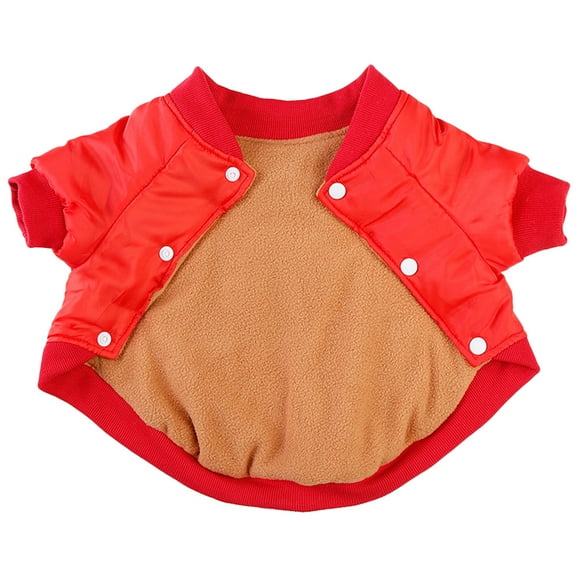 WEAVILUX Lunar New Year Dog Outfit Red Cotton Clothes to Protect from Cold Weather 1Pack