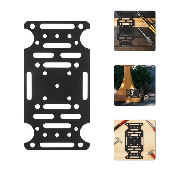 WEAVILUX Mailbox Support Plate for Residential Posts, Heavy Duty Steel Mounting Board in Black