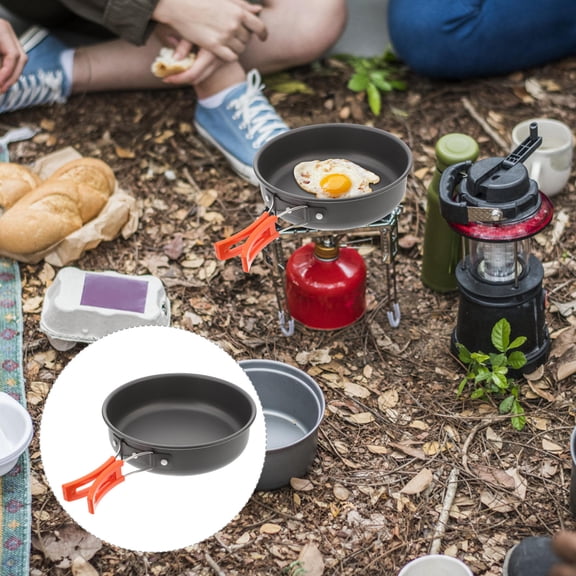 WEAVILUX Outdoor Cookware Set with Assorted Color Non-Stick Pans, Ideal for Camping, Hiking, and Outdoor Cooking Adventures