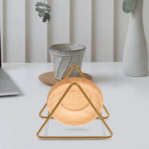 WEAVILUX Sturdy Golden Iron Coaster Holder Rack for Coasters Dishes and More