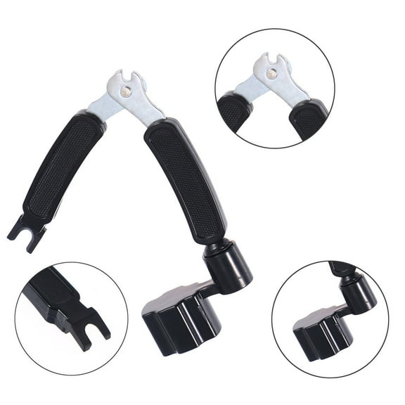 WEAVILUX Multifunction Guitar Repair Tool with String Winder, Cutter, and Pin Puller, Plastic and Metal, Black