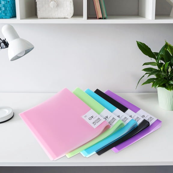 WEAVILUX 5-Pack Plastic Document Folders with Clear Sleeves, Multipurpose File Organizer for Presentations and Office Use