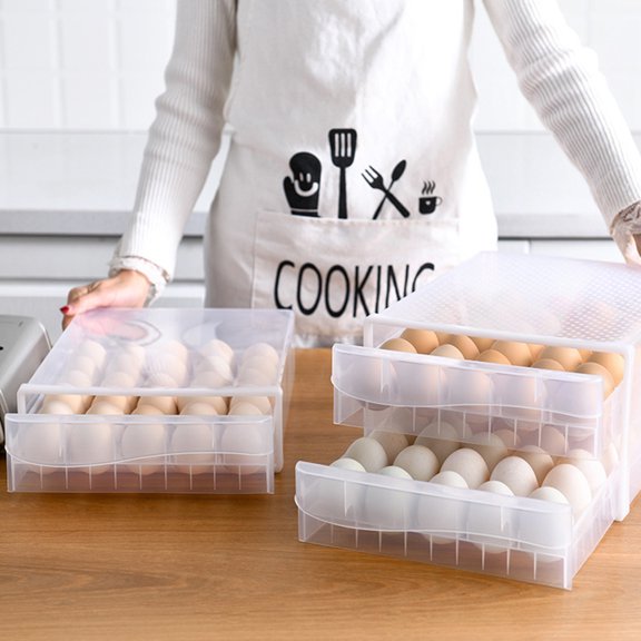 WEAVILUX Durable Transparent Plastic Box for Fridge with Telescopic Frame and Drawer 1Pc