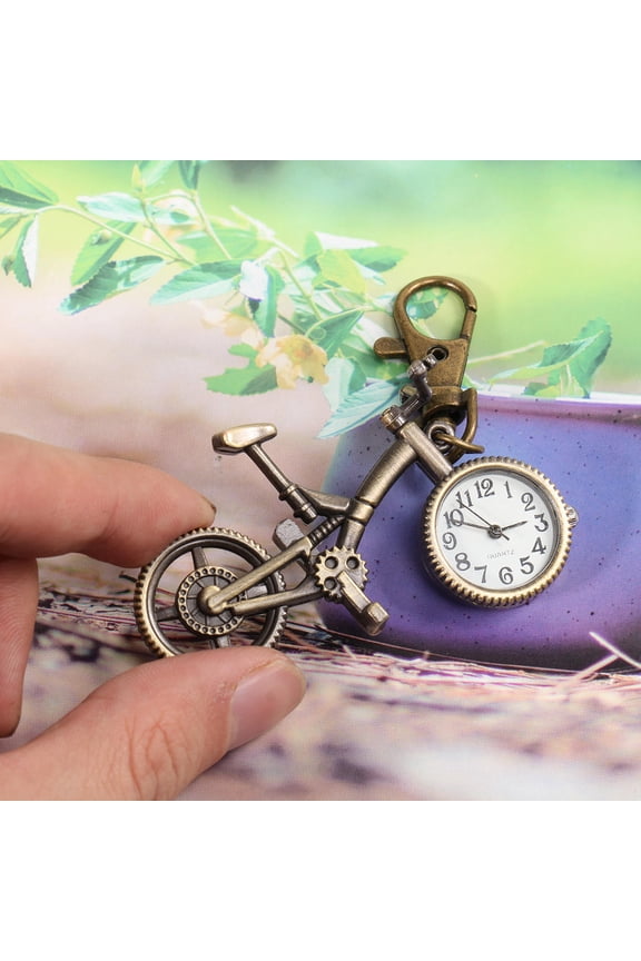 Retro Shaped Pocket Watch Keychain Pendant Vintage Style Hanging Accessory 1 Piece