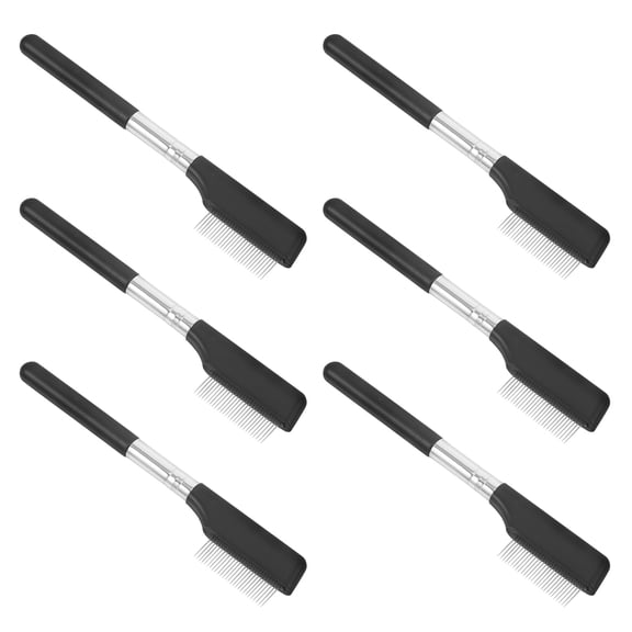 WEAVILUX 6Pcs Eyelash Styling Comb Metal Lash Separator Tool for Polished Lash and Brow Appearance