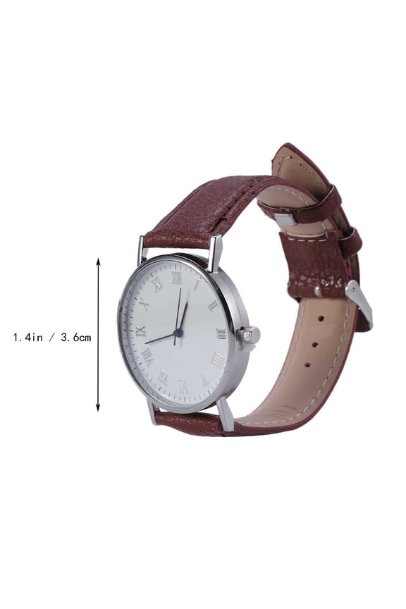 Men's Quartz Watch with Brown Strap Minimalist Business Dress Watch for Men