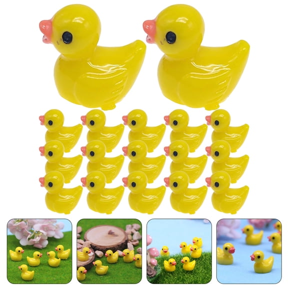 WEAVILUX Resin Yellow Duck Figurines 60Pcs for DIY Accessories and Home Decoration