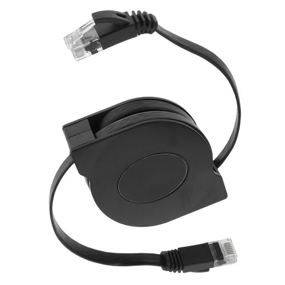 WEAVILUX Retractable Cat6 Ethernet Cable Black with Gold-Plated Connectors for Lan Devices