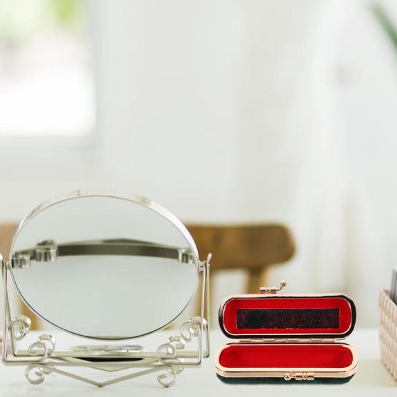 WEAVILUX Retro Vintage Velvet Lipstick Storage Box Green Makeup Organizer Case 1 Piece