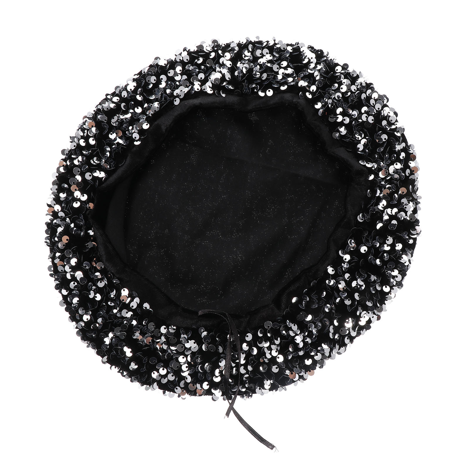 Zara Black Sequin Beret suzy-black-sequin-french-beret  main image 4