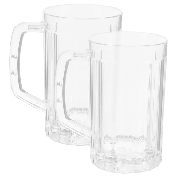 WEAVILUX Set of Beer Mugs with Comfortable Handle for Easy Grip - Household Drinking Glasses