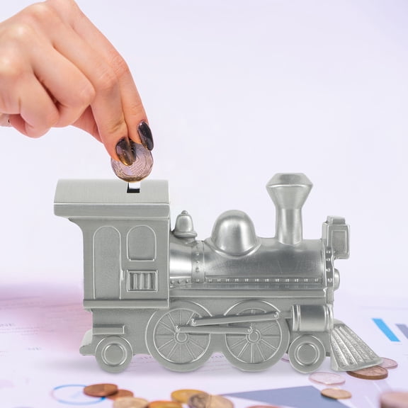 WEAVILUX Metal Steam Train Bank Money Box for Saving Cash and Unique Home Room Decoration