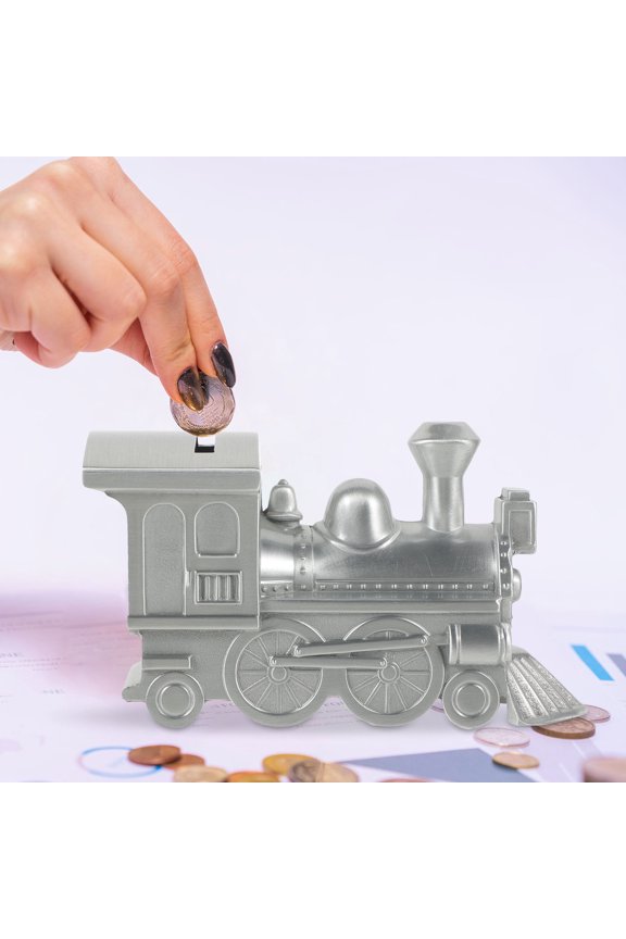Metal Steam Train Bank Money Box for Saving Cash and Unique Home Room Decoration