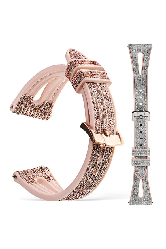 Waterdrop Watch Straps PU Assorted Color Stylish Shiny Bands for Watches 2Pcs