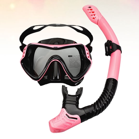 WEAVILUX Silicone Goggles Snorkeling Gear Set Pink 1 Set