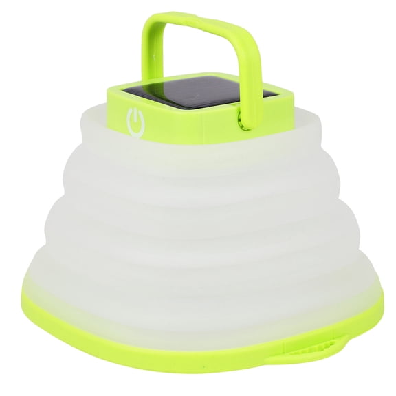 WEAVILUX Solar Powered White Silicone Camping Lantern with and Anti-Skid Base for Outdoor Use