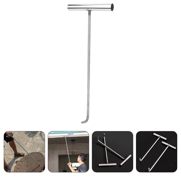 WEAVILUX Metal Manhole Lifter Hook for Home Use Rust Resistant Lifting Tool