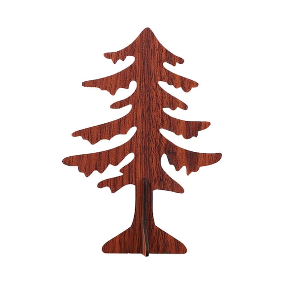 WEAVILUX Desktop Decoration Craft Mini Christmas Tree Light Brown Timber 1Pack for Banquet