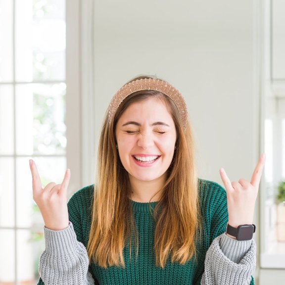 WEAVILUX Women Headband Hairband Khaki Cloth Sponge Easy to Wear 1Set