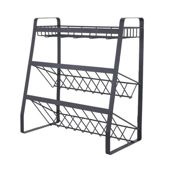 WEAVILUX -Tier Kitchen Storage Rack Organizer with Metal Frame, Space-Saving Shelves for Pantry and Countertop, 1 Set