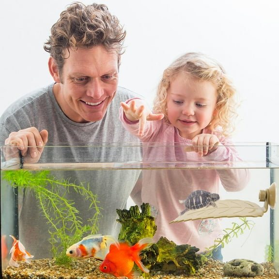 WEAVILUX Turtle Leaf Shapes Turtle Tank Basking Platform Yellow Plastic 1Pack