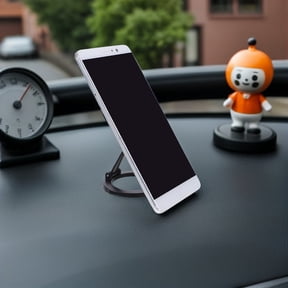 WEAVILUX Black Metal Dashboard Phone Mount Holder for Smartphones, Compact and Secure Cell Phone Cradle, 1 Piece