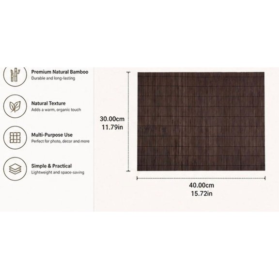 WEAVILUX Natural Bamboo Slat Placemat Coffee Photography Tool Elegant