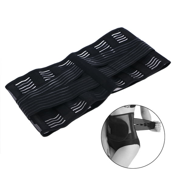 WEAVILUX Comfortable Black Waist Support Belt with Steel Boards for Long Sitting and Lumbar Protection