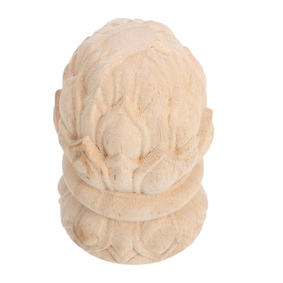 WEAVILUX Hand Carved Wood Pineapple Finials Decorative Unfinished Fence Post Caps Beige