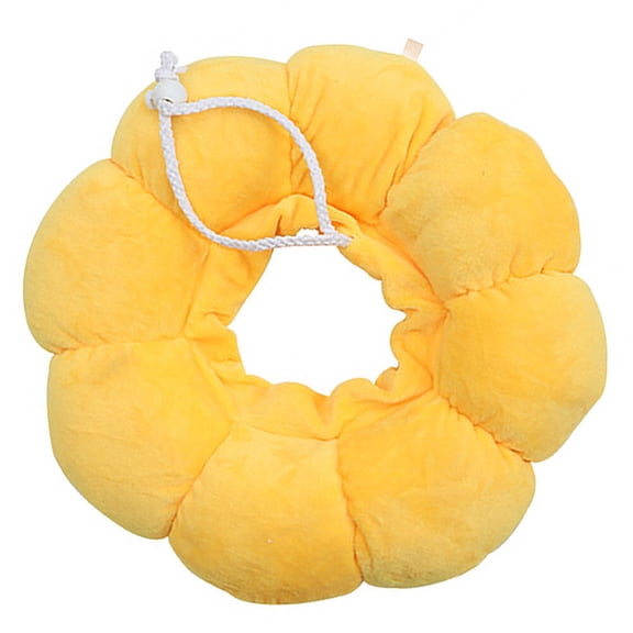 WEAVILUX Cat Kitten Recovery Neck Cone, Yellow, Durable PP Cotton, Prevent Licking and Biting