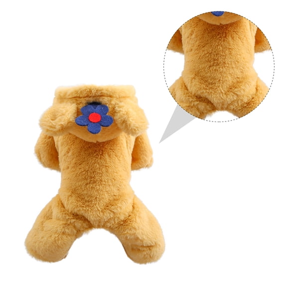 WEAVILUX Light Brown Cat Costume Thicken Soft Cozy Winter Outfit for Parties Holidays and Daily Wear