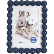 Mainstays Washed Indigo Bubble Beaded 5x7 Picture Frame Matted to 4x6, Indigo Photo Frame for Wall, Tabletop Display