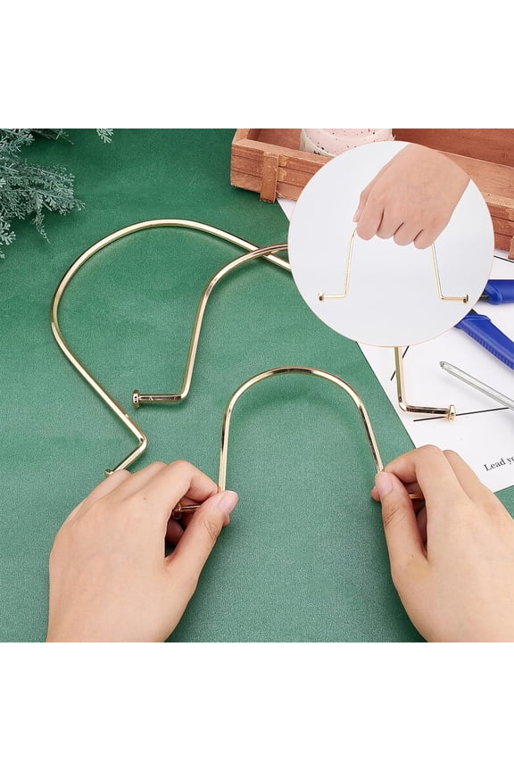 3Pcs 3 Style Iron Bag Handle Bag Replacement Accessories C-shaped Light Gold 1pc/style