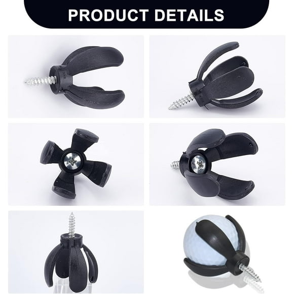 WEBEEDY 8Pcs 2 Colors Plastic Golf Ball Pick Up Retriever Grabber Claw Sucker Tool with Iron Screw Gunmetal & Platinum 5.7x4cm