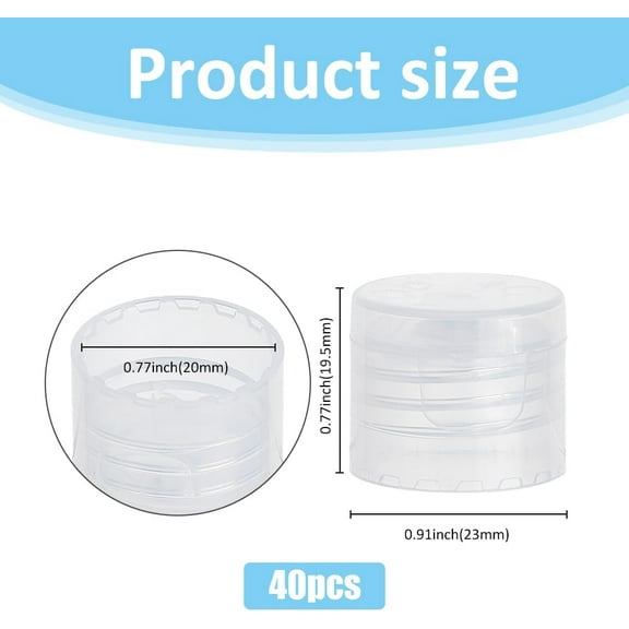 WEBEEDY Plastic Bottle Caps Column Clear 23x19.5mm Inner Diameter: 20mm
