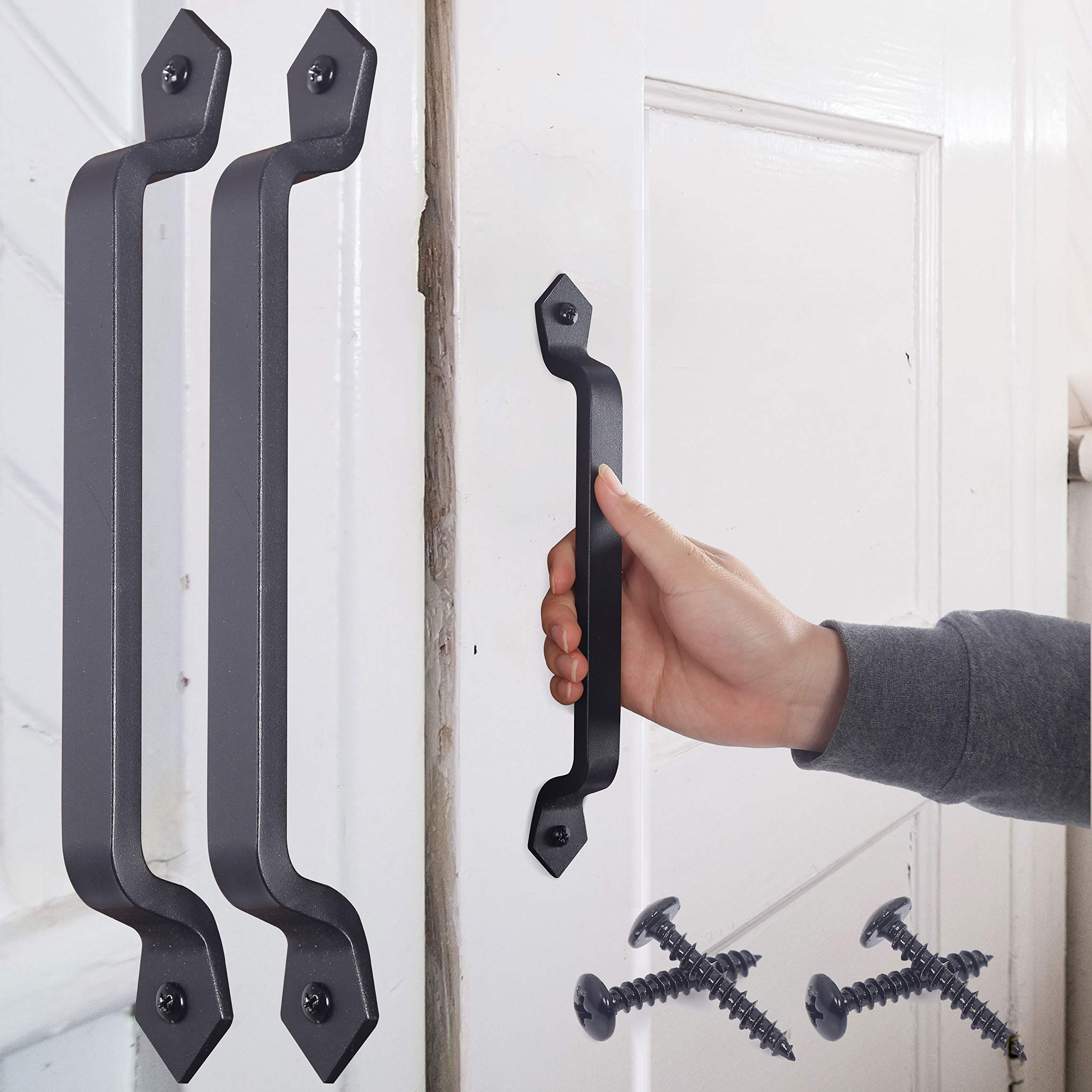 WEBI Rustic Gate Handle:11 Inch Cast Iron Sliding Barn Door Handle ...