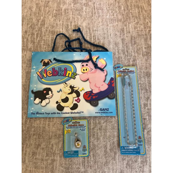 WEBKINZ Ms Birdy Cameo Charm With Necklace and Gift Bag Set - NEW W/ SEALED Code