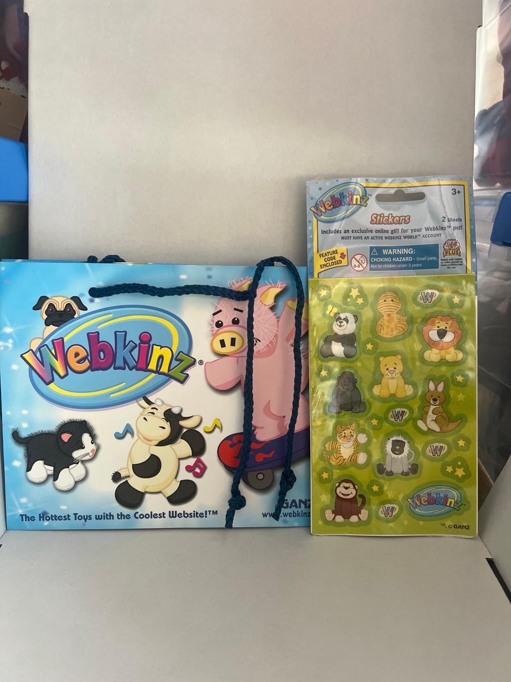 WEBKINZ STICKERS-2 SHEETS- Green W Code & Webkinz Gift Bag New (BONUS 1 ...