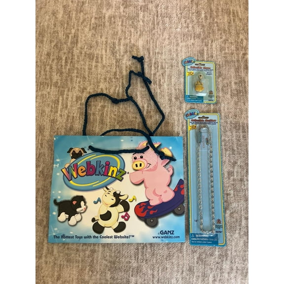 WEBKINZ Wacky Zingoz Charm With Necklace and Gift Bag Set - NEW W/ SEALED Code (BONUS 1 FUN CHOPS)