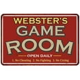 thumbnail image 1 of WEBSTER'S Game Room Sign Vintage Look 12 x 18 Matte Finish Metal 112180001481, 1 of 1