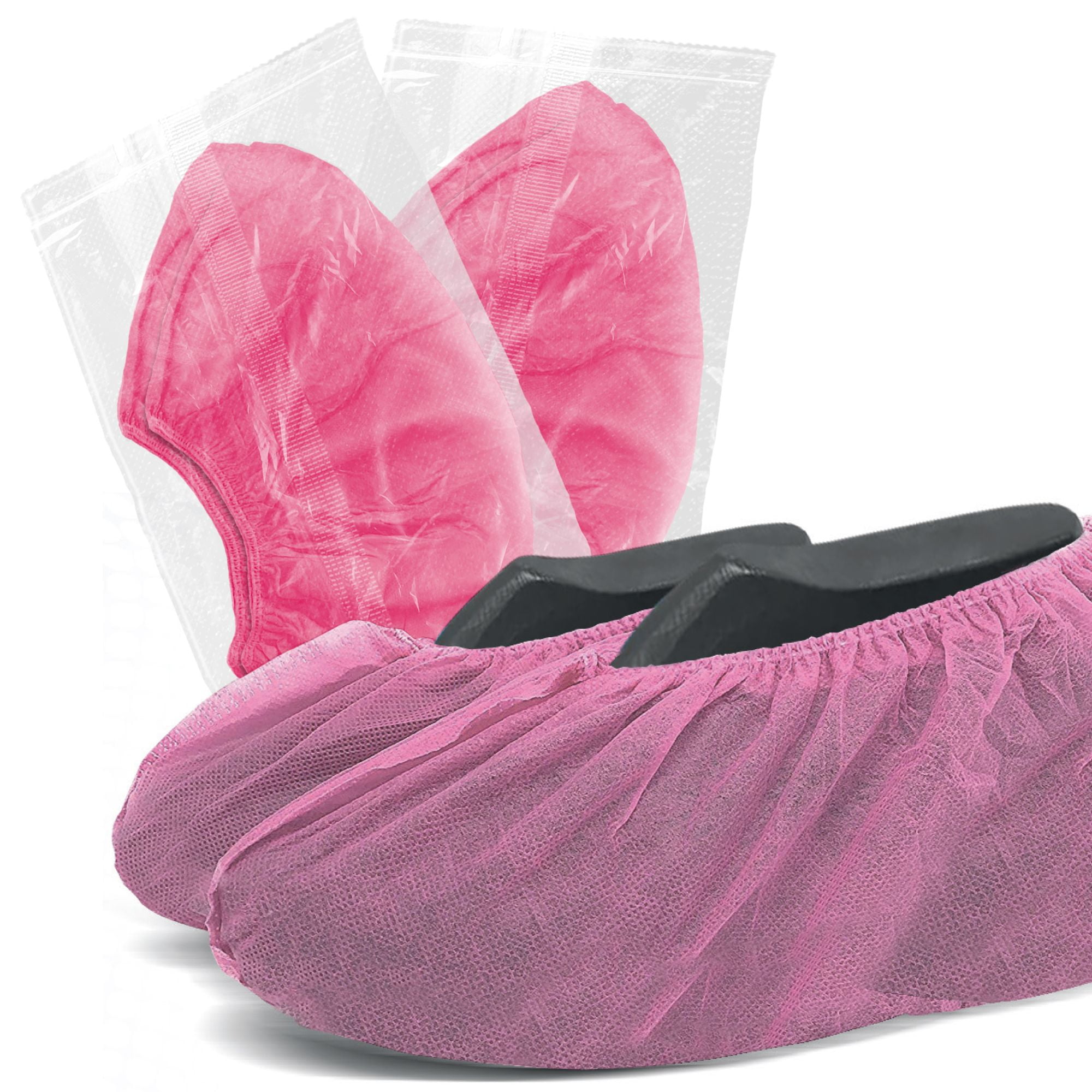 WECARE Shoe Covers Disposable Non Slip 25 Wrapped Pairs Booties for Realtor, Repair Work, Open
