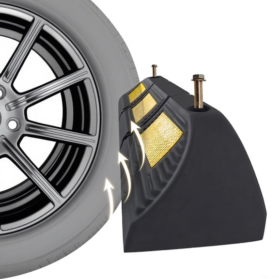 WECARLLE Parking Stopper for Garage Parking Aid 1 Pack, Car Truck Curb Floor Parking Lot Wheel Tire Stops Bumpers with Bolt Installation, Rubber Vehicles Aid Gadgets