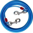 thumbnail image 1 of WECENT Dog Tie Out Cable Chain 33FT for Dogs up to 125lbs Vinyl-Covered PVC Large Dog Runner Lead Leash for Outdoor Camping Ground, Blue, 1 of 6