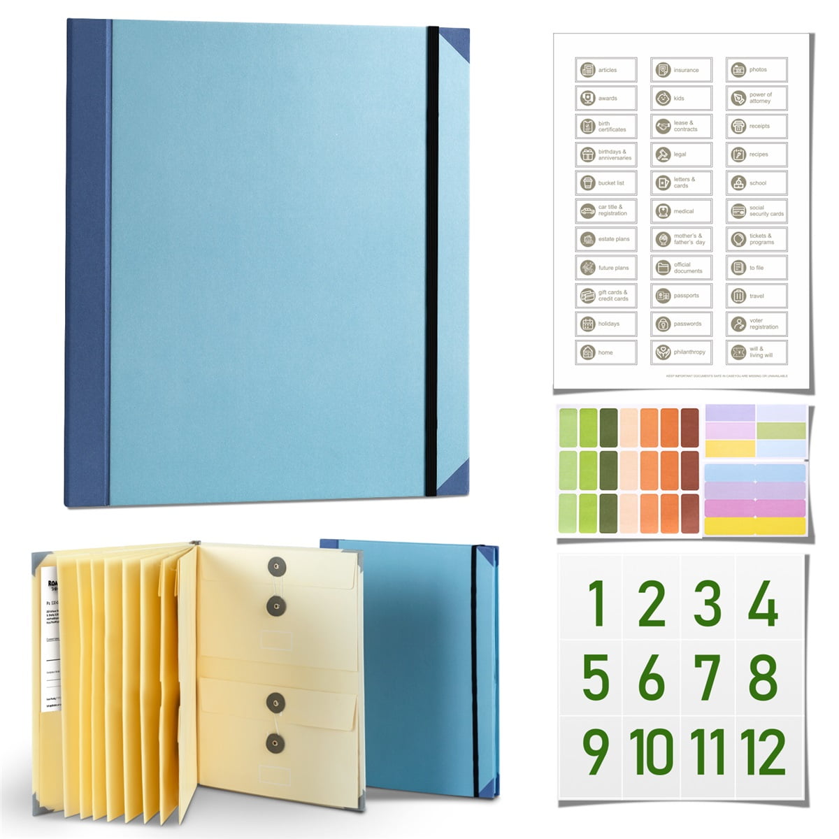 WEDAN Premium Fabric Binder with Elastic Closure & Customizable Labels ...