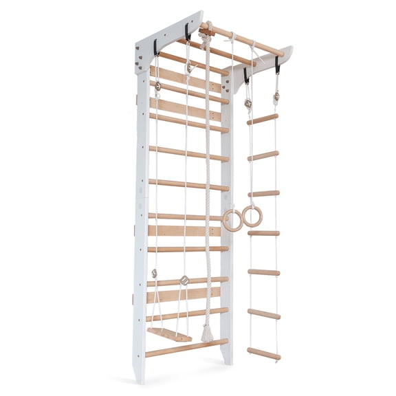 WEDANTA Wooden Swedish Ladder Wall Set – Kids Stall Bars for Exercise – Kids Swedish Gymnastic Wall Gym – Wood Stall Bar Gymnastics Playground – Best Gym for All Family