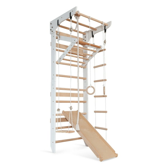 WEDANTA Wooden Swedish Ladder Wall Set – Kids Stall Bars for Exercise – Kids Swedish Gymnastic Wall Gym – Wood Stall Bar Gymnastics Playground – Best Gym for All Family