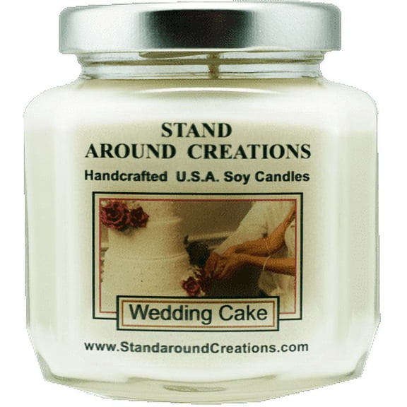 WEDDING CAKE HEX 6-OZ. ALL NATURAL SOY CANDLE