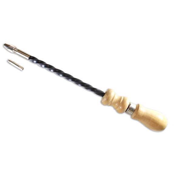 WEDGE 10.5" (26.7 cm) Wooden Handled Push Drill | Forged Steel Shaft | 1/8" (3.2 mm) Collet Capacity | Extra Collet Included | Timeless & Robust Design | Perfect for Craftsmen & DIY Projects