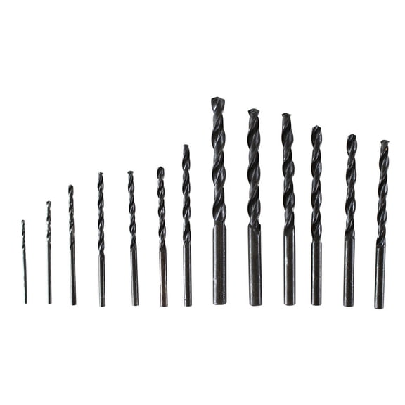 WEDGE 13-Piece Carbon Twist Drill Bit Set | Sizes 1/16" to 1/4" | High-Carbon Steel | Hinged Storage Case | Ideal for Jewelers & Crafters